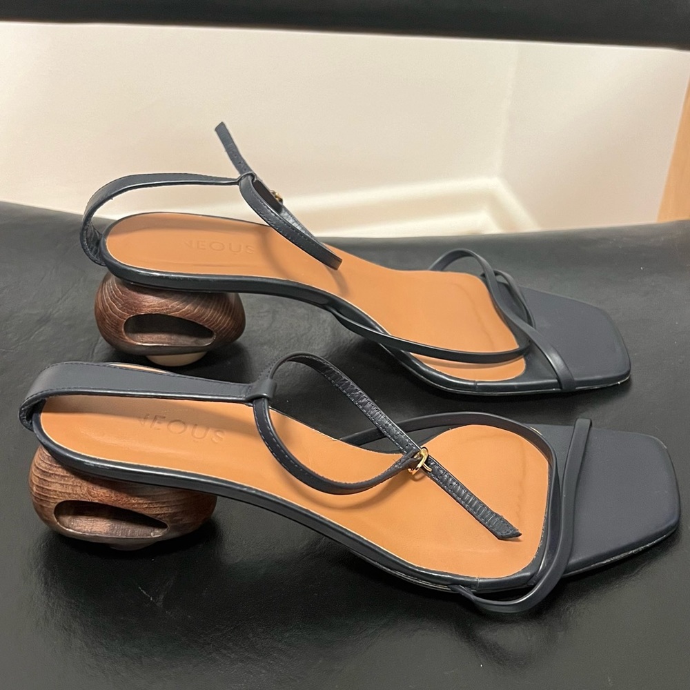 NEOUS Geometric Ankle Heeled Sandals